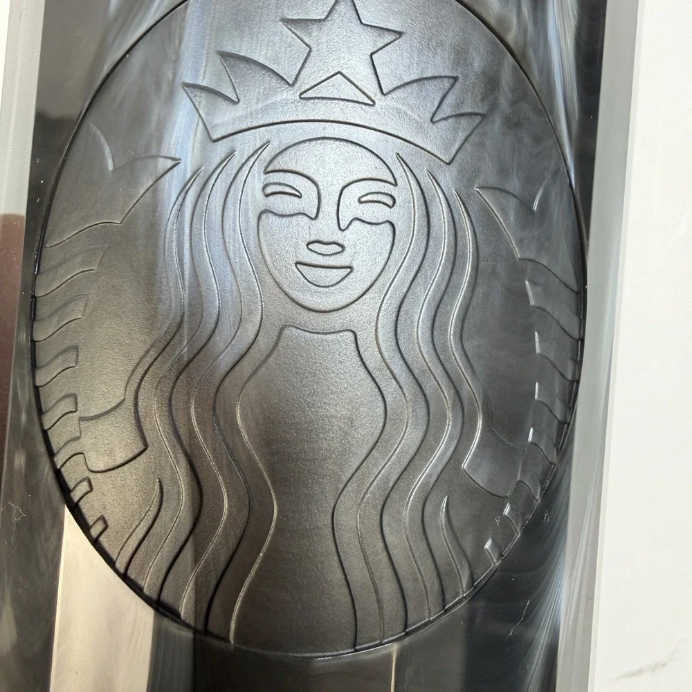 Starbucks Black Onyx Tumbler Cup W Lid Straw Matte Siren‎ Logo Reusable